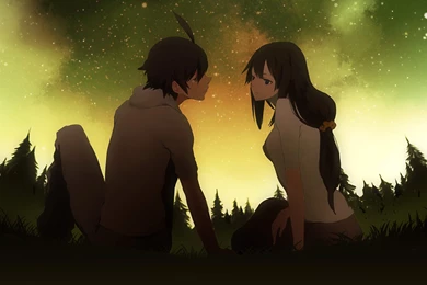 1273 Anime Couple Sitting On The Gr.jpg