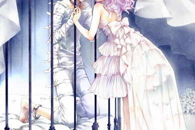 Anime Couple Love Rose Flower Dress White Cage Prisoner Wallpapers ...