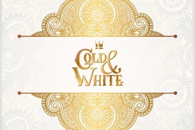 Gold With White Floral Ornaments Backgrounds Vector Illustration ...
