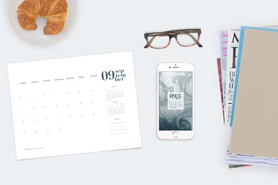 September 2015 Free Calendars And Wallpapers Red Stamp