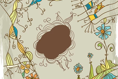 Artistic Floral Powerpoint Template Backgrounds   Beige, Black ...