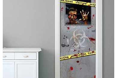 Zombie Door Wrap Gory Gary Wall Decal Fanwraps Zombies Wall ...