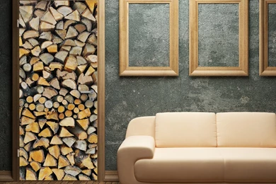 Door Wall Mural No.18 FIREWOOD 100x210cm