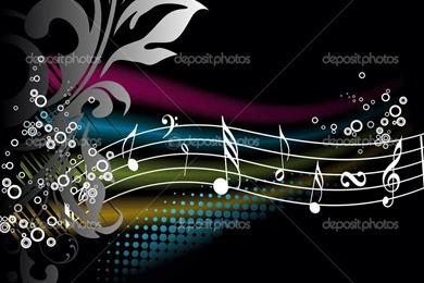 Colorful Music Notes Backgrounds   Wallpaper.