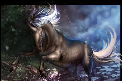 Download Wallpapers 3840x2400 Unicorn, Hoofs, Water, Splashes Ultra ...