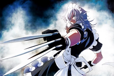 Touhou Blue Eyes Gloves Headdress Imizu (nitro Unknown) Izayoi ...