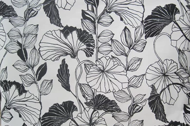 Ashford House Black White Large Flowers Leaves Wallpapers Double ...