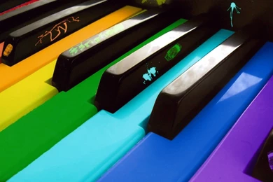 Rainbow Colored Piano Keys   Desktop Backgrounds