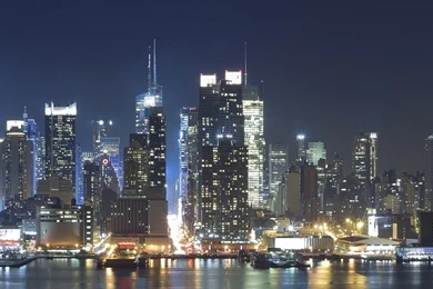 Manhattan Panorama At Night HD Desktop Wallpapers : High Definition ...
