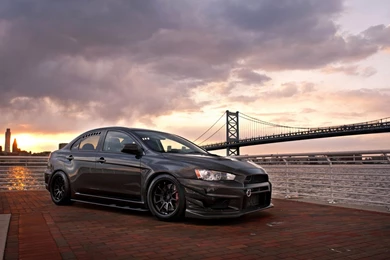 Beautiful Mitsubishi Lancer Evo X Against The Backgrounds Of The ...
