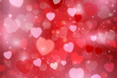 Pink Hearts Glowing Backgrounds Vector