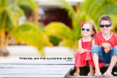 Happy friendship day two cute children wallpapers