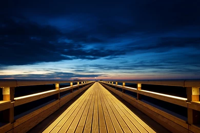 Clouds, Sea, Wood, Bridges, Deck, Skyscapes :: Wallpapers