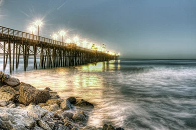 Bridge HDR Photography Ocean Great Amazing Coast Hdr Lights Sea ...