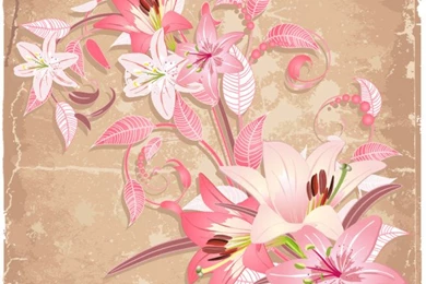Spring Flowers Backgrounds In The Vector File