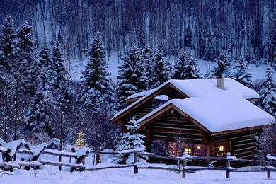 Dreamy Snow Scene Warmly House 1280x800 Wallpapers, 1280x800 ...