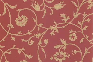 Medway Floral Wallpapers Cream On Red By William Morris