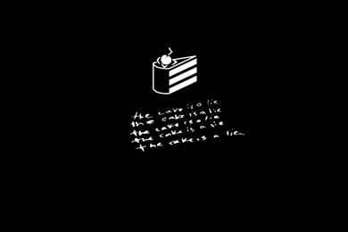 Portal Black And White Minimalistic Text The Cake Is A Lie ...