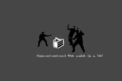 Portal Ninjas Cant Catch You If The Cake Is A Lie Wallpapers ...