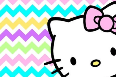 HELLO KITTY CHEVRON, IPHONE WALLPAPER BACKGROUND
