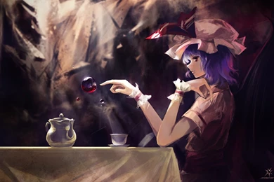 Konachan.com – 84219 Hat Jq Purple_hair Red_eyes Remilia_scarlet ...