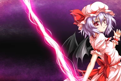 Blue Hair Dress Hat Red Eyes Remilia Scarlet Roura Touhou Vampire ...