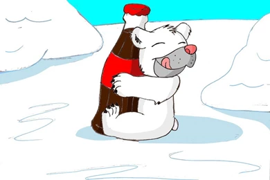 Baby Polar Bear Hugging A Bottle Of Coke By Creepyland On DeviantArt