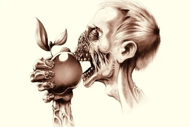 Download Wallpapers 750x1334 Zombie, Apple, Bite, Minimalism iPhone ...