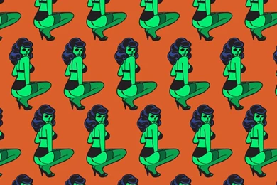 Zombie Pin Up Flasher iPhone Wallpapers