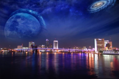 Windows 7 Night city Desktop Wallpapers