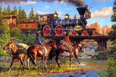 OLD WEST RAILROAD WALLPAPER   (