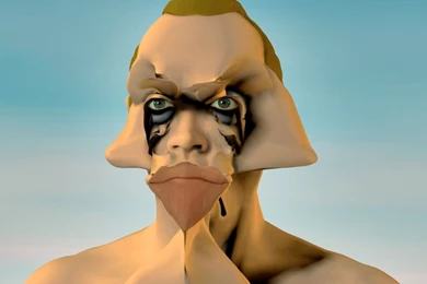 Pood Comics: Weird Backgrounds Painting: Self Portrait