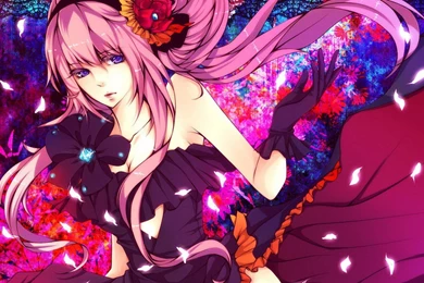 Vocaloid Dress Megurine Luka Long Hair Pink Anime Purple Eyes ...