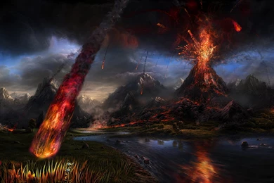 Full HD Wallpapers + Drawings And Paintings, Nature, Volcanoes ...