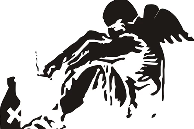 Banksy Wall Art Sticker Fallen Angel Graffiti