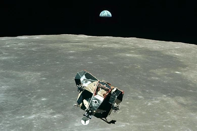 Apollo 11 Photo   LM Earth Rise Photo