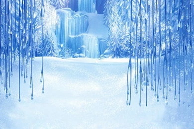 Frozen Icy Waterfalls Woods Forest Snowy Trees Computer Print ...