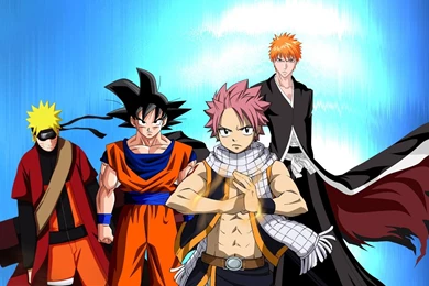 Goku, Naruto, Ichigo, Natsu Cartoon HD Wallpapers   New HD Wallpapers