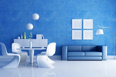 Download Wallpapers 3840x2400 Living Room, Furniture, Eg, Blue Tone ...