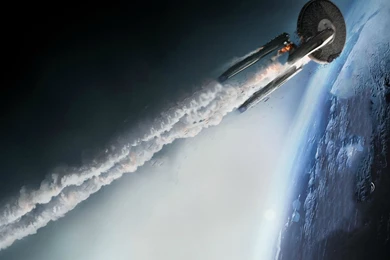 Wallpapers Star Trek Wreck Enterprise Atmosphere Art Free Desktop ...