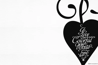 Black And White Typography Hearts Wallpapers