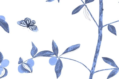 Jenny Kumquat In Delft Blue   Traditional   Wallpapers   Columbus ...