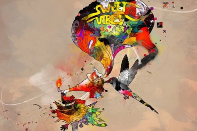 3D ABSTRACT COLORFUL MUSIC WALLPAPER   (