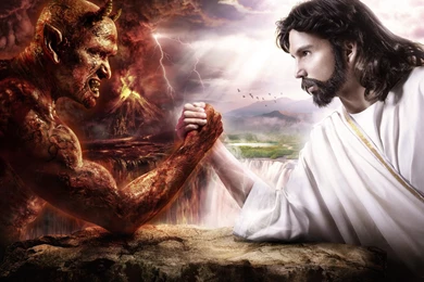 Download Wallpapers 2048x1152 God, Devil, Struggle, Good, Harm HD ...
