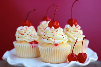 Almond Cherry Cupcakes HD Desktop Wallpapers : Widescreen : High ...