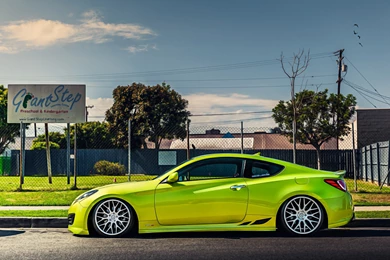 Download Wallpapers Hyundai, Genesis, Stance, Tuning, Green ...