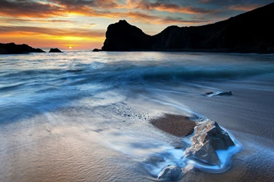 Sea Beach Waves Sunset HD Wallpapers