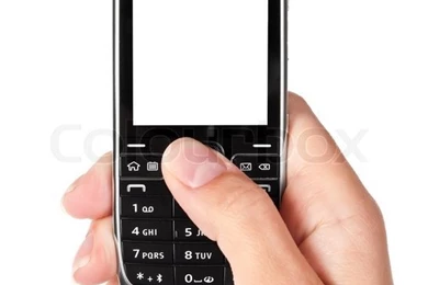 Mobile Phone In Woman Hand Isolated On White Backgrounds