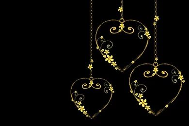 Wallpaper Gold Filigree Hearts By Rockgem On DeviantArt