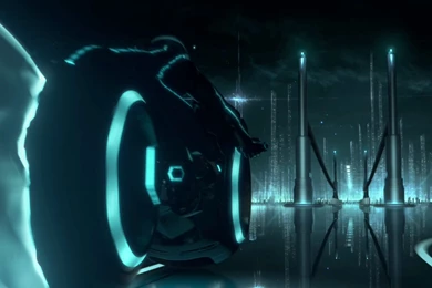 Tron Legacy Light Cycle Bridge Desktop Wallpapers
